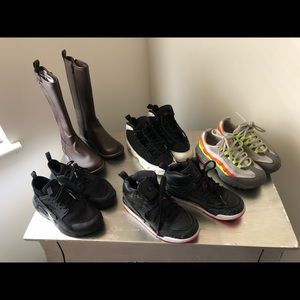 Nike Airmax, Jordan’s, Nike Huarache, Gap Boots